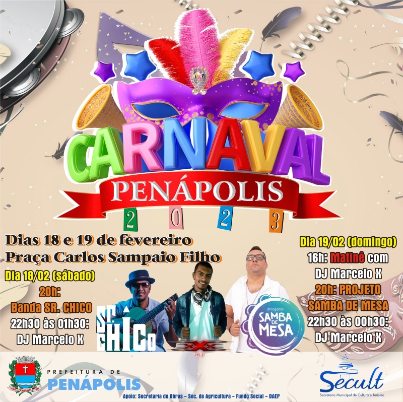 Carnaval 2023: Praça Carlos Sampaio terá shows e DJ nos dias 18 e 19